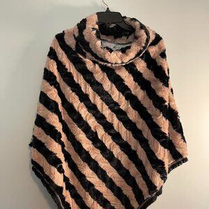 Ladies Pink & Black Super Soft Poncho